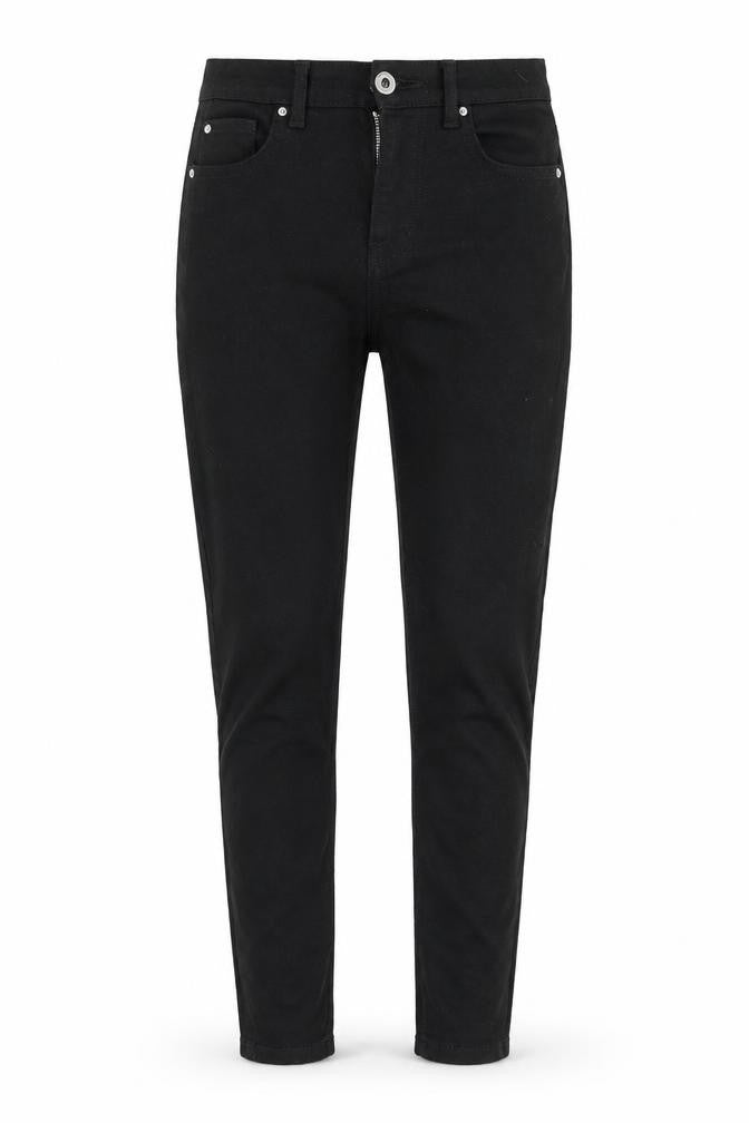 Front view of Denim Co women’s black skinny jeans, size UK 6, 27-inch leg