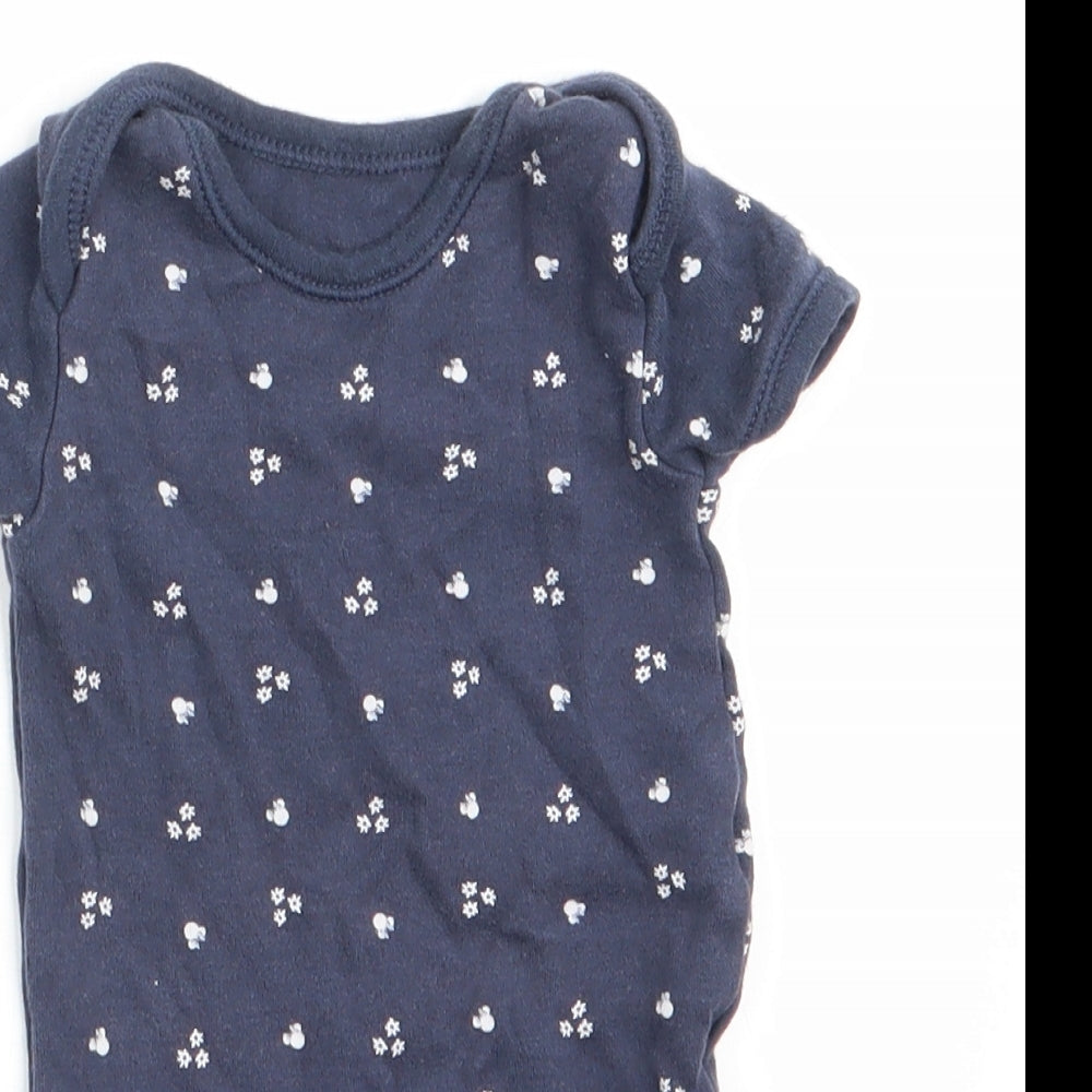 Disney Baby at George Girls Blue Floral  Romper One-Piece Size 0-3 Months