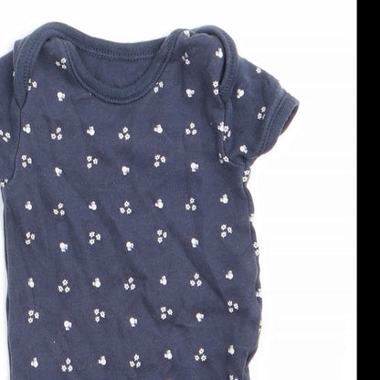 Disney Baby at George Girls Blue Floral  Romper One-Piece Size 0-3 Months
