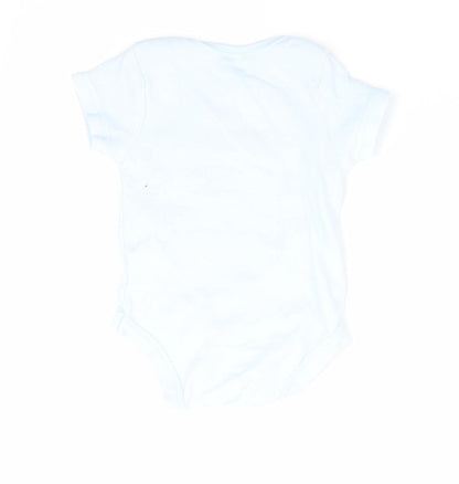 Moon & Stars Boys Blue Animal Print  Romper One-Piece Size 0-3 Months  - Lion I'm Roarly Cute