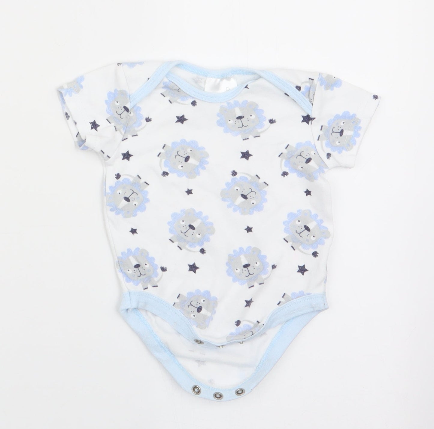 Moon & Stars Baby Blue Animal Print  Romper One-Piece Size 0-3 Months