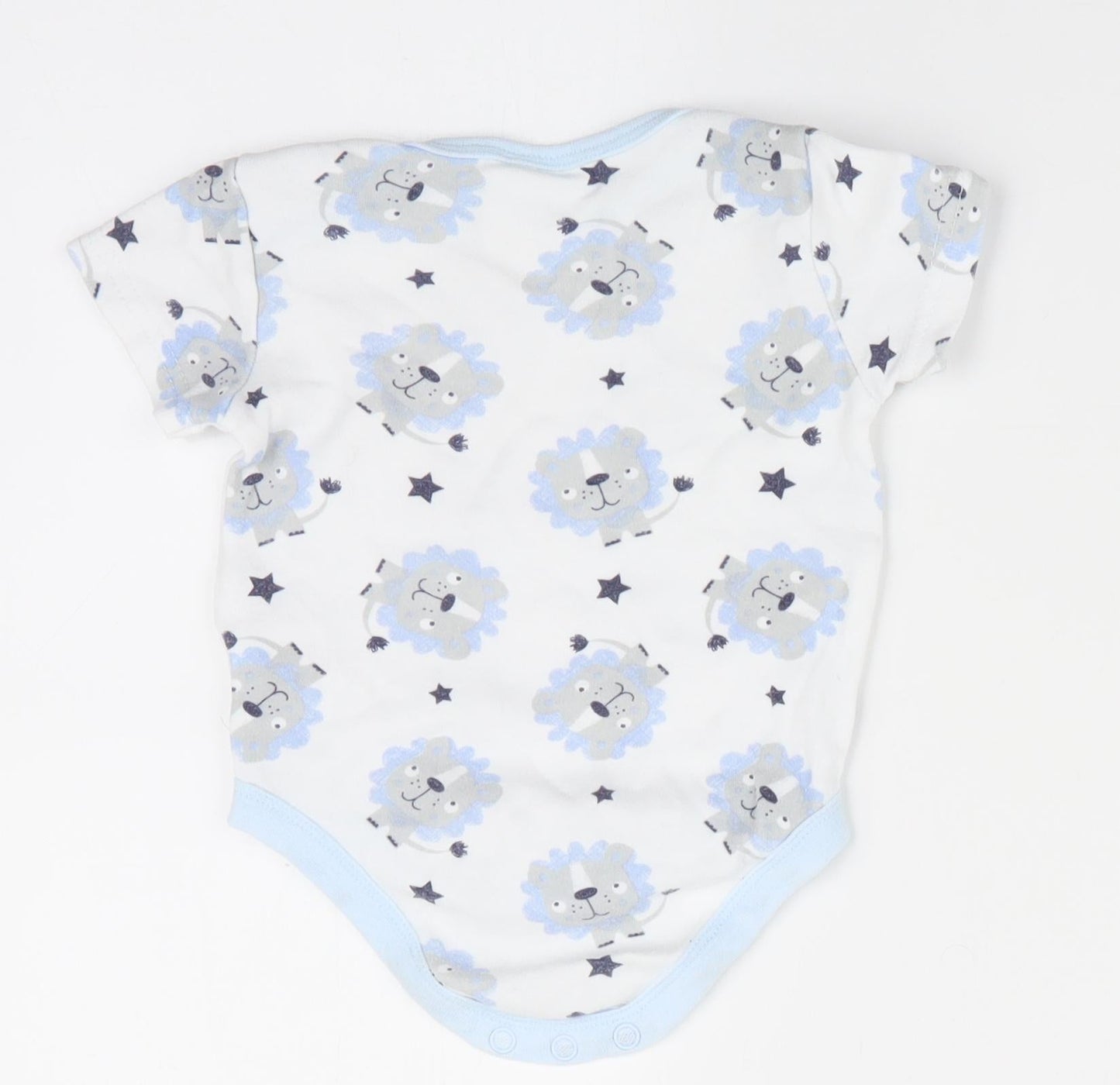 Moon & Stars Baby Blue Animal Print  Romper One-Piece Size 0-3 Months