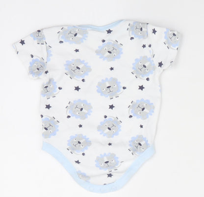 Moon & Stars Baby Blue Animal Print  Romper One-Piece Size 0-3 Months