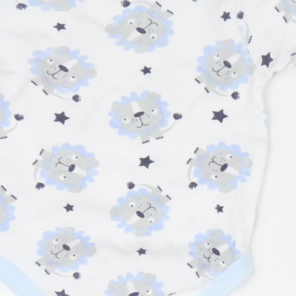 Moon & Stars Baby Blue Animal Print  Romper One-Piece Size 0-3 Months