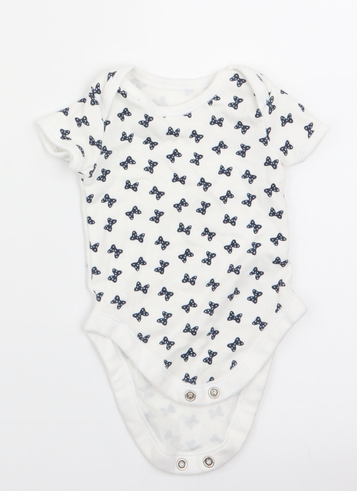 Disney Baby at George Girls White Animal Print  Romper One-Piece Size 0-3 Months  - Butterflies print