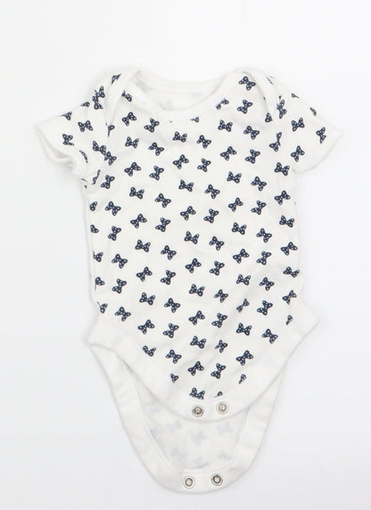 Disney Baby at George Girls White Animal Print  Romper One-Piece Size 0-3 Months  - Butterflies print