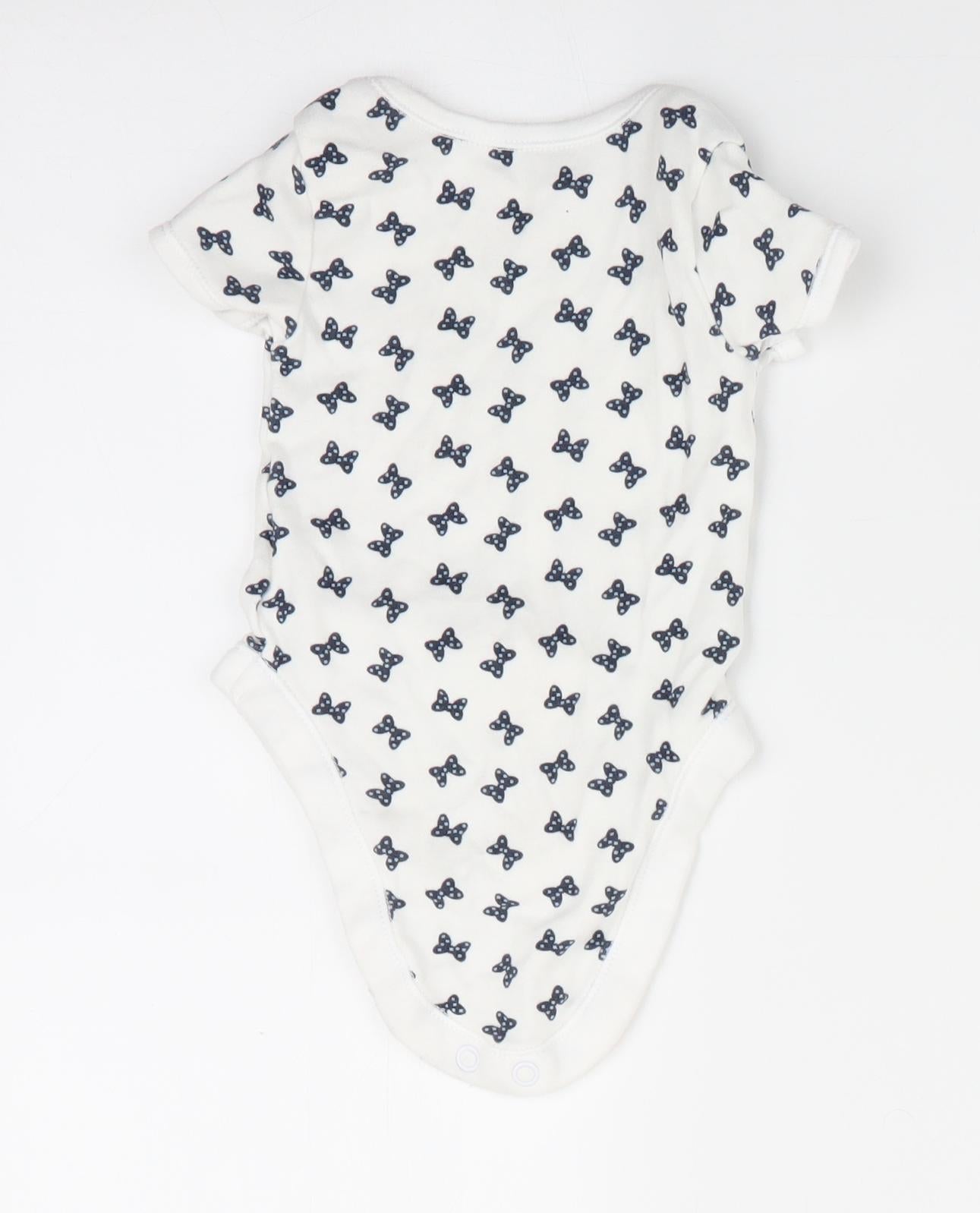 Disney Baby at George Girls White Animal Print  Romper One-Piece Size 0-3 Months  - Butterflies print