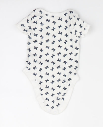 Disney Baby at George Girls White Animal Print  Romper One-Piece Size 0-3 Months  - Butterflies print