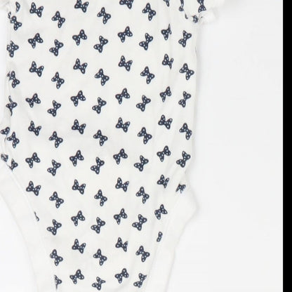 Disney Baby at George Girls White Animal Print  Romper One-Piece Size 0-3 Months  - Butterflies print