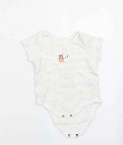 Lullaby Boys Green Striped  Romper One-Piece Size 3-6 Months  - Bear Logo