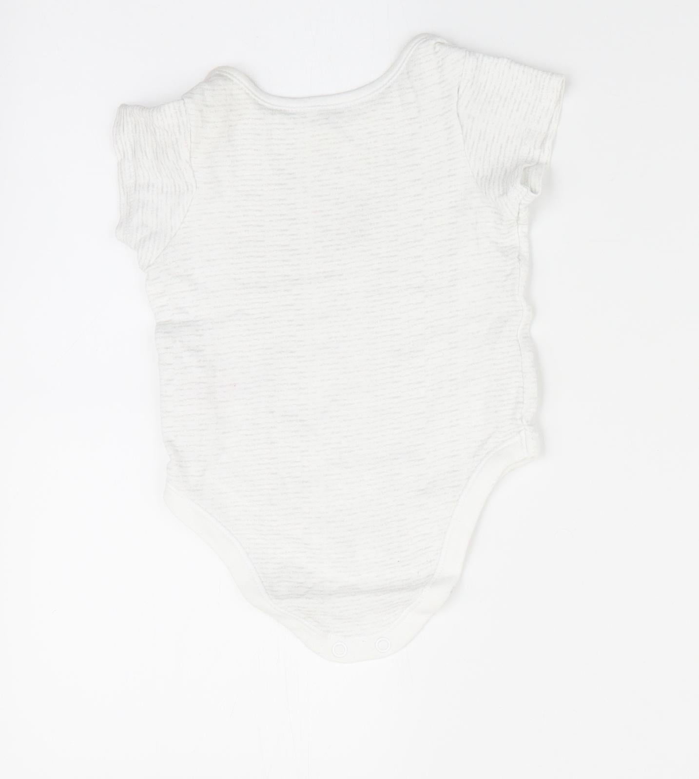 Lullaby Boys Green Striped  Romper One-Piece Size 3-6 Months  - Bear Logo