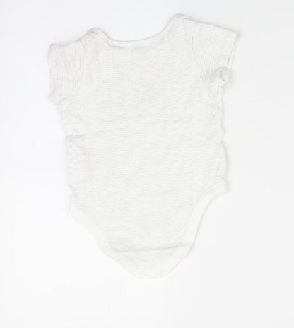 Lullaby Boys Green Striped  Romper One-Piece Size 3-6 Months  - Bear Logo