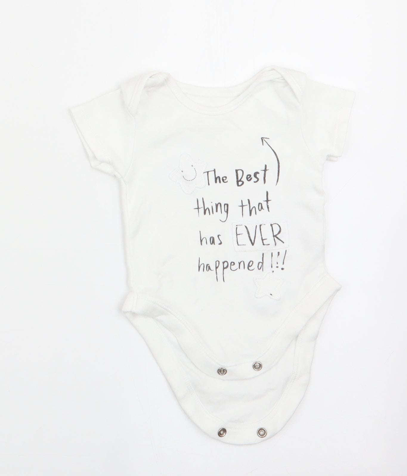 George Baby White   Romper One-Piece Size 0-3 Months  - The best thing that ever happened!!
