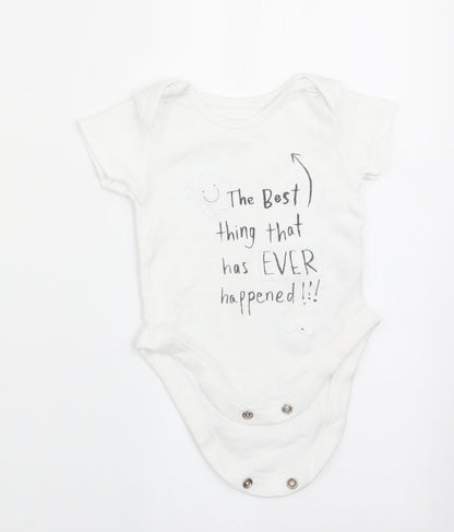 George Baby White   Romper One-Piece Size 0-3 Months  - The best thing that ever happened!!