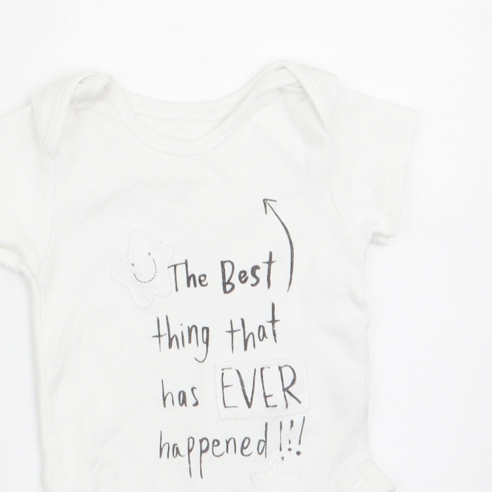George Baby White   Romper One-Piece Size 0-3 Months  - The best thing that ever happened!!