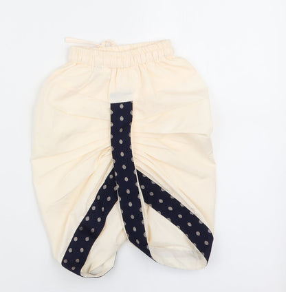 Preworn Girls Ivory   Jogger Trousers Size 9-12 Months