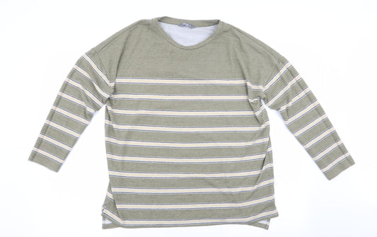 Nutmeg Womens Green Striped  Pullover Jumper Size 14