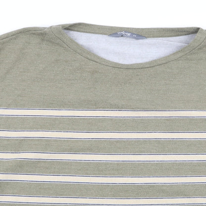 Nutmeg Womens Green Striped  Pullover Jumper Size 14