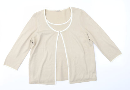 Womens UK Size 16 M&S Brown Cardigan Jumper