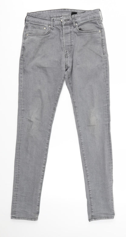 Womens UK Size 30 in H&M Regular Fit Skinny Grey Jeans