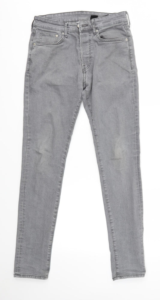 Womens UK Size 30 in H&M Regular Fit Skinny Grey Jeans