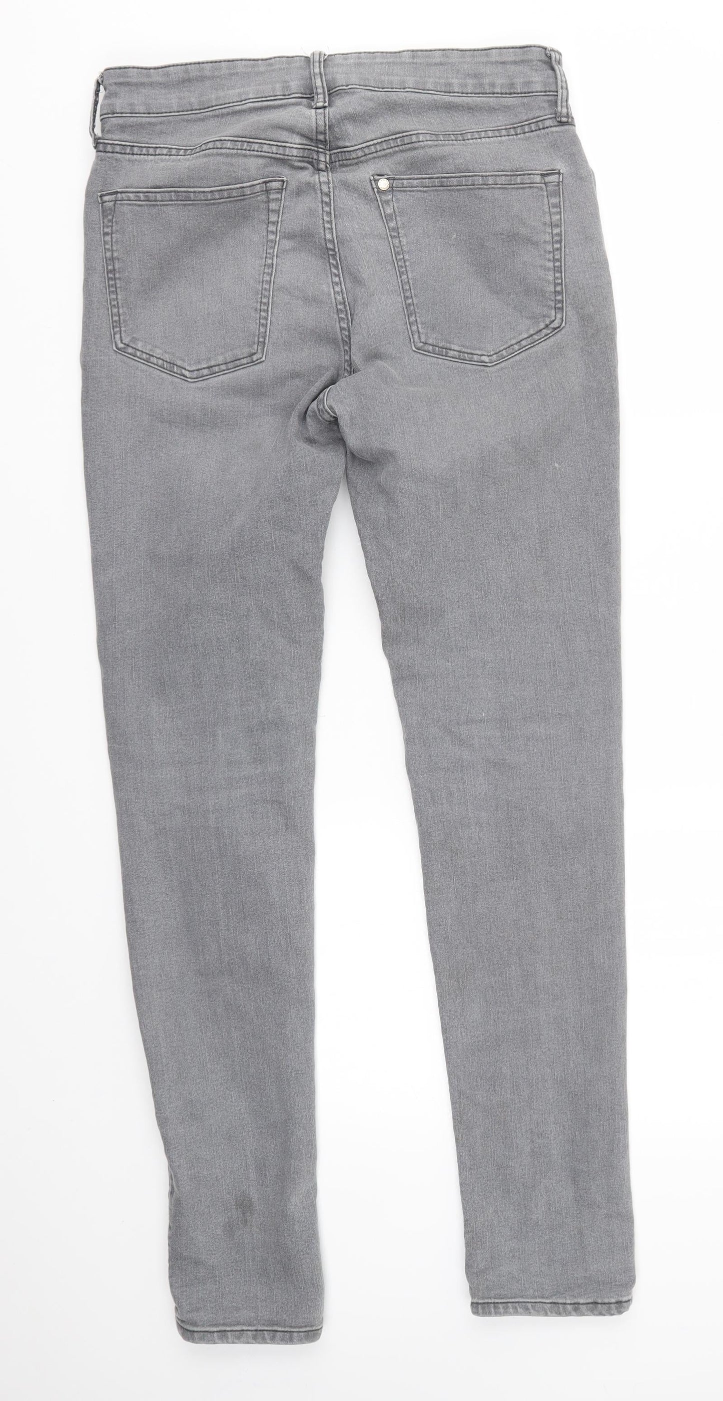 Womens UK Size 30 in H&M Regular Fit Skinny Grey Jeans