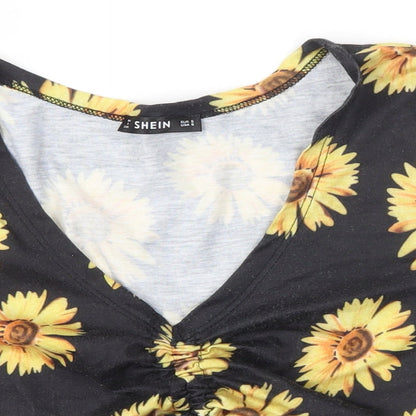 SheIn Womens Multicoloured Floral  Basic Blouse Size S