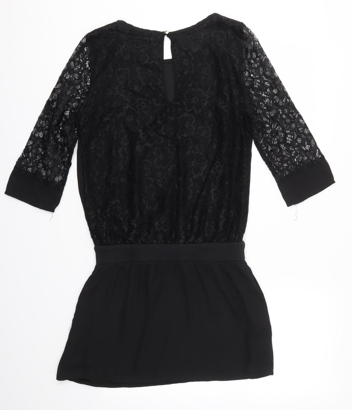 Back view of Millenium women’s black a-line, size S