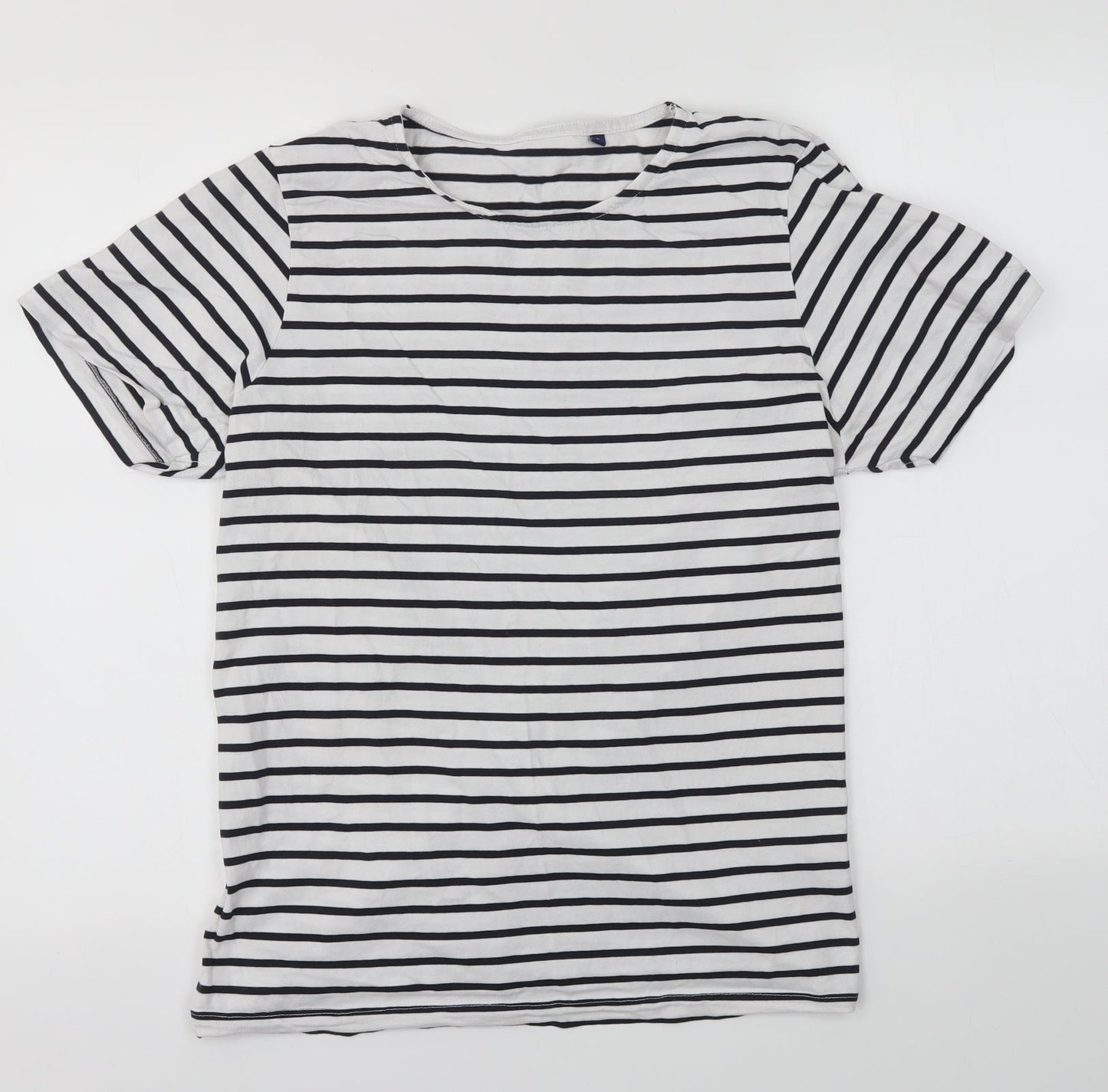 Saxnet Womens Multicoloured Striped  Basic T-Shirt Size L