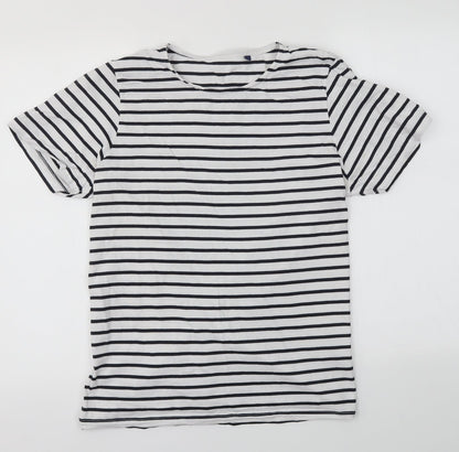 Saxnet Womens Multicoloured Striped  Basic T-Shirt Size L