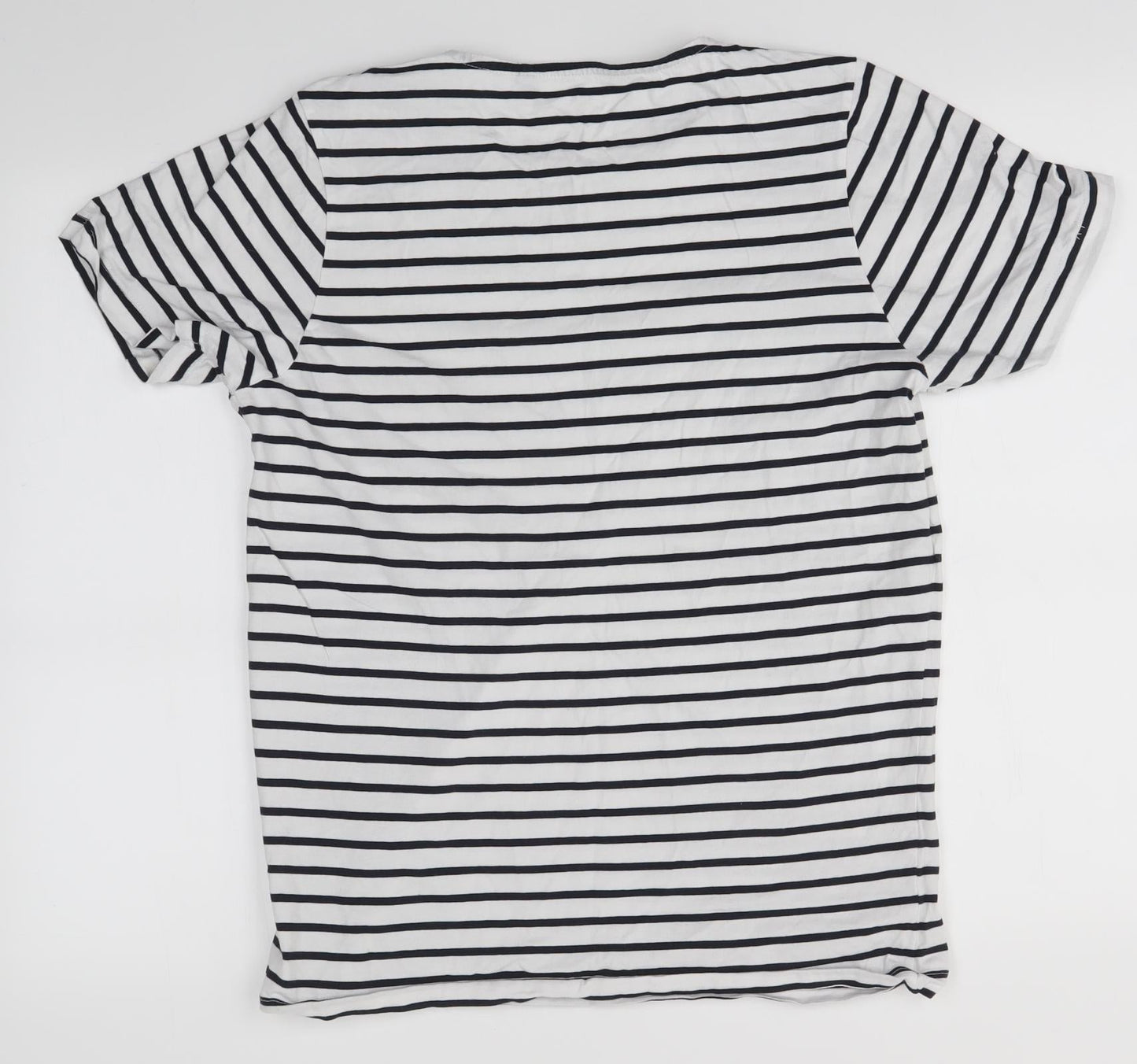 Saxnet Womens Multicoloured Striped  Basic T-Shirt Size L