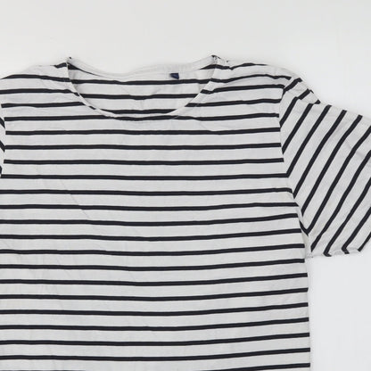 Saxnet Womens Multicoloured Striped  Basic T-Shirt Size L