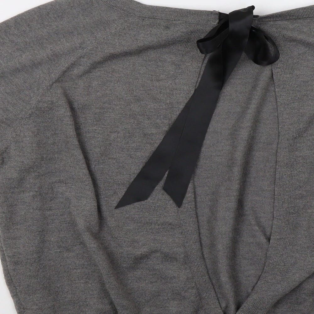 Myleene Womens Grey   Pullover Jumper Size 12  - Open Back