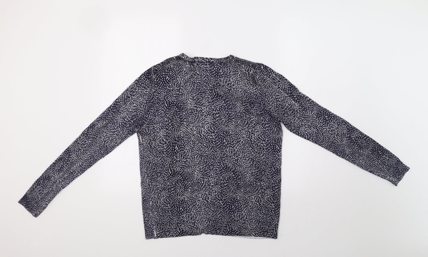 TU Womens Blue Geometric  Cardigan Jumper Size 16