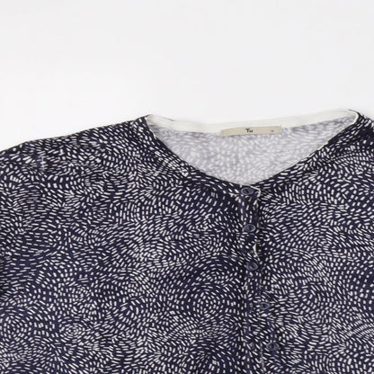TU Womens Blue Geometric  Cardigan Jumper Size 16