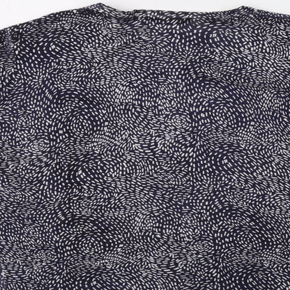 TU Womens Blue Geometric  Cardigan Jumper Size 16