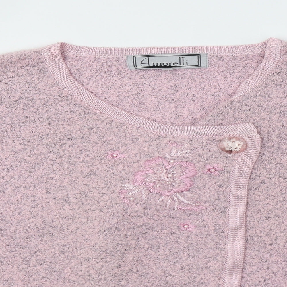 Amolretti Womens Pink   Cardigan Jumper Size XL