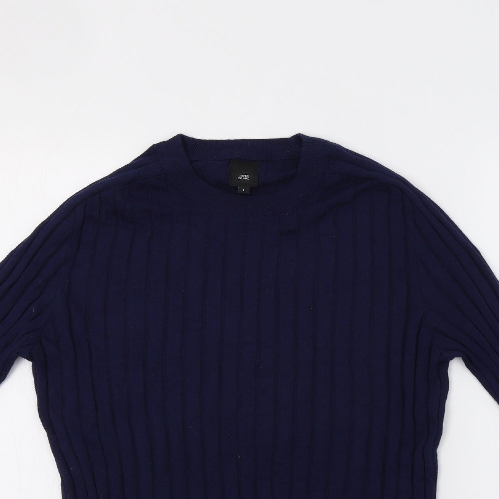 Womens UK Size L River Island Blue Pullover Jumper