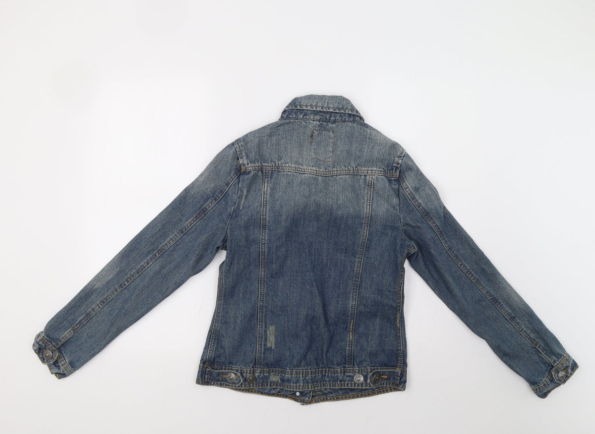 Back view of 17&Co women’s blue denim jacket, size S
