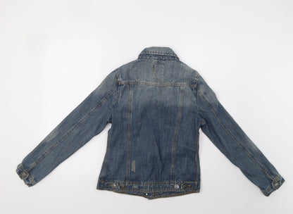 Back view of 17&Co women’s blue denim jacket, size S