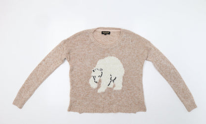 Womens UK Size 10 Internacionale Beige Pullover Jumper