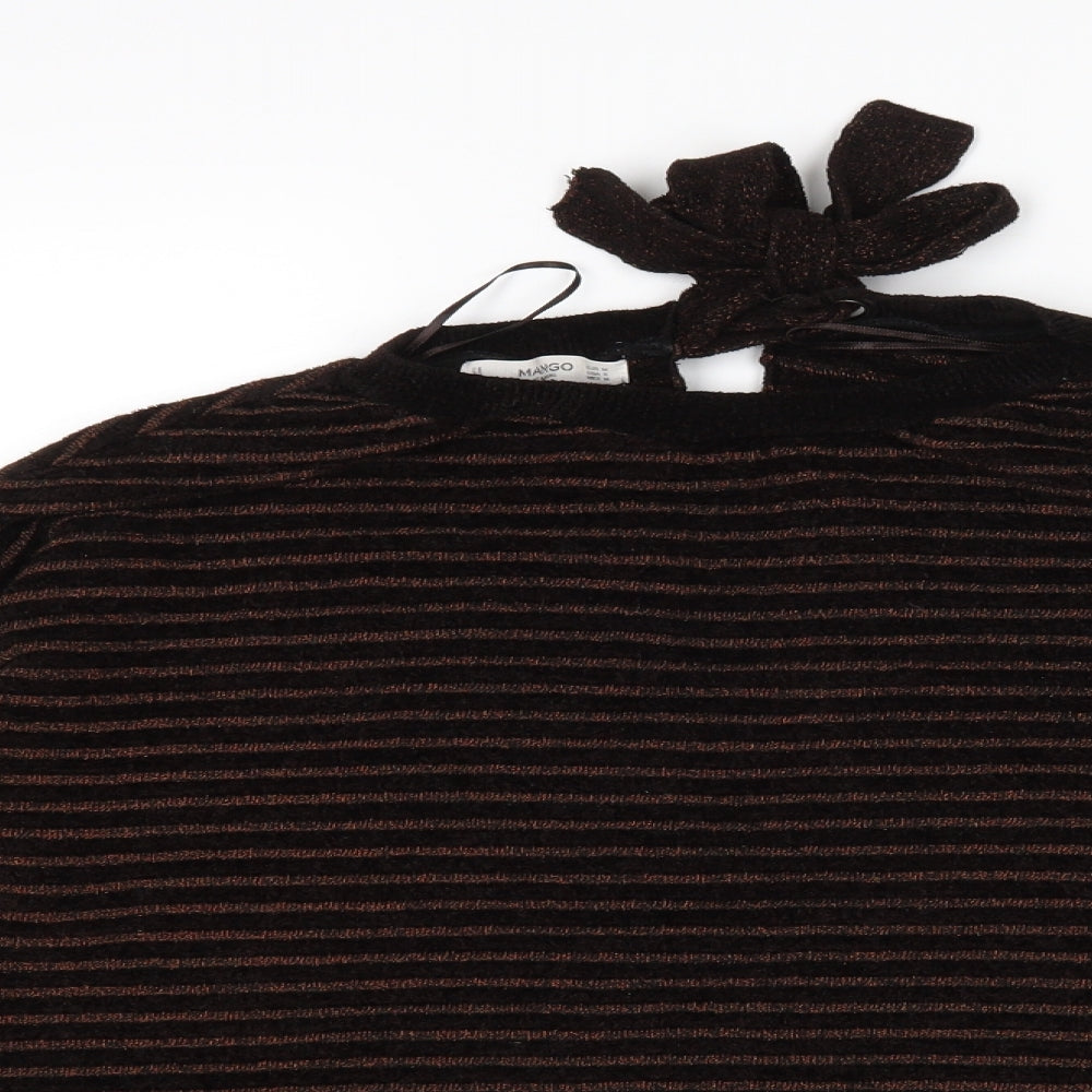 Womens UK Size M Mango Brown Pullover Jumper