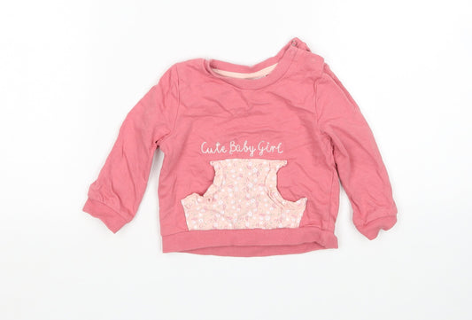 So Cute Girls Pink   Pullover Jumper Size 6-9 Months