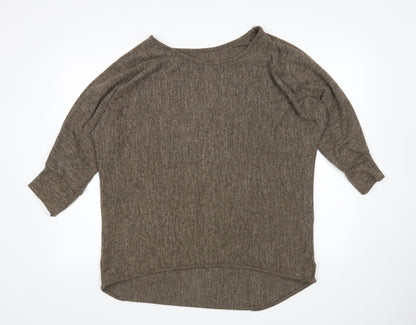Womens UK Size 12 Preworn Brown Pullover Jumper