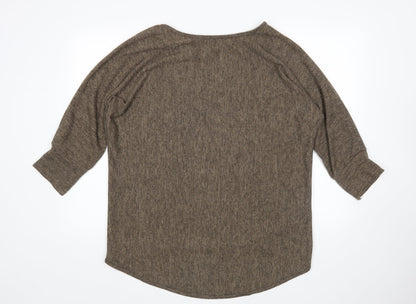 Womens UK Size 12 Preworn Brown Pullover Jumper
