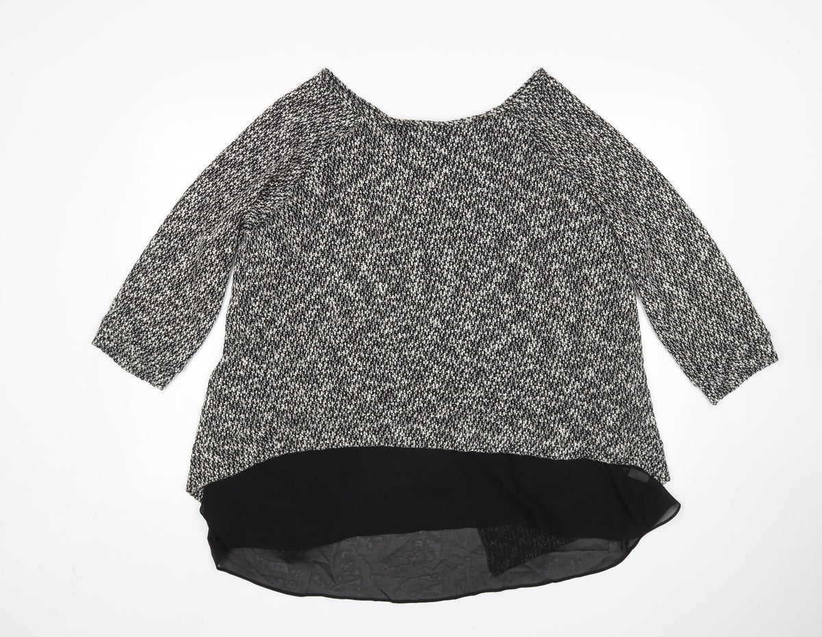Additional front view of Green Envolpe women’s multicoloured jumper, size 2XL