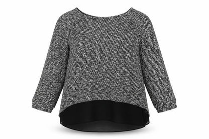 Front view of Green Envolpe women’s multicoloured jumper, size 2XL
