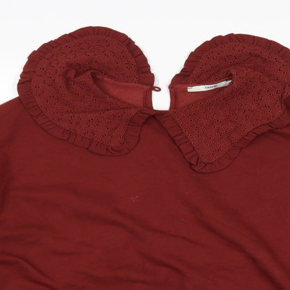 Close-up detail of George women’s brown pullover sweatshirt, size M