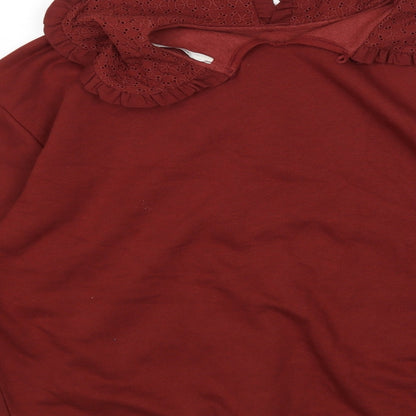 Brand and care label for George women’s brown pullover sweatshirt, size M