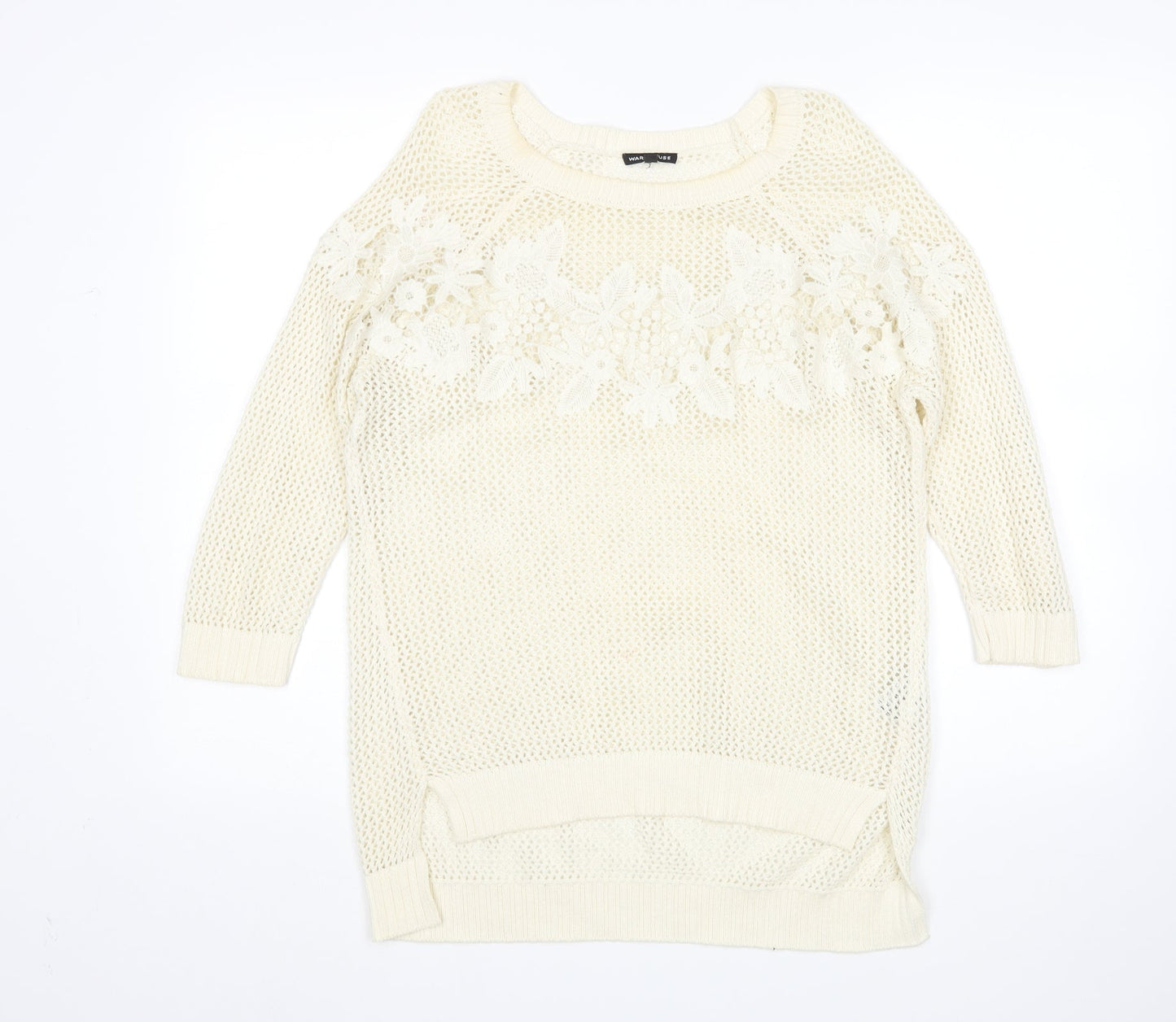 Womens UK Size 10 Warehouse Beige Pullover Jumper